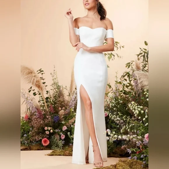 dress the population white gown Candace Gown